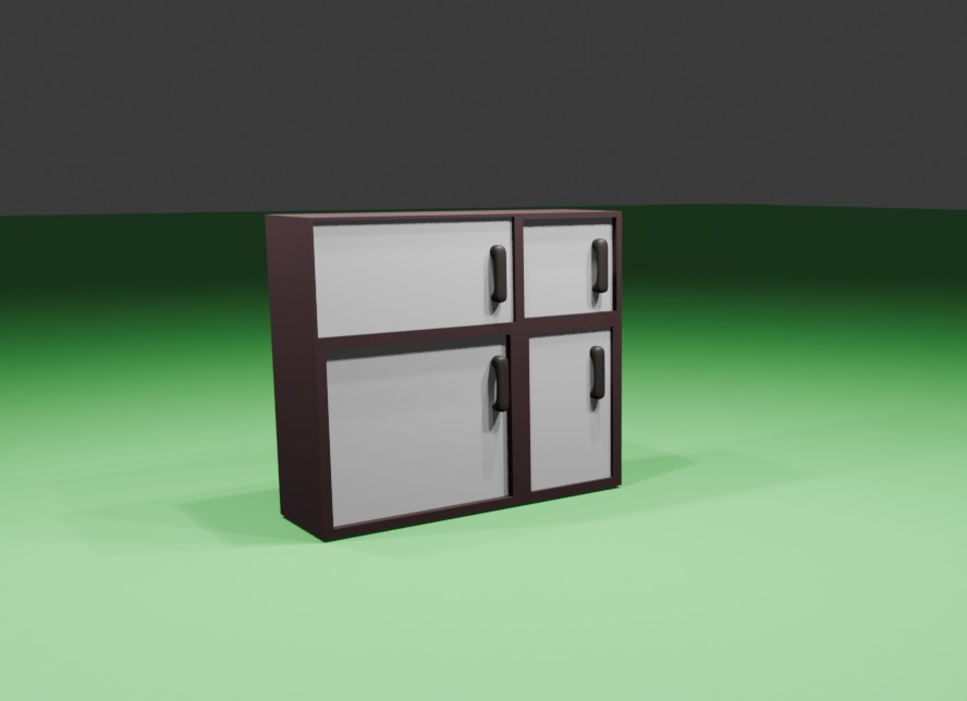 3D model of cabinet Low-poly 3D model_2
