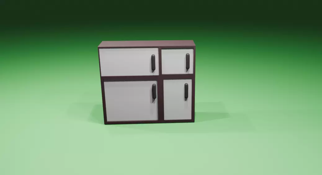 3D model of cabinet Low-poly 3D model_0