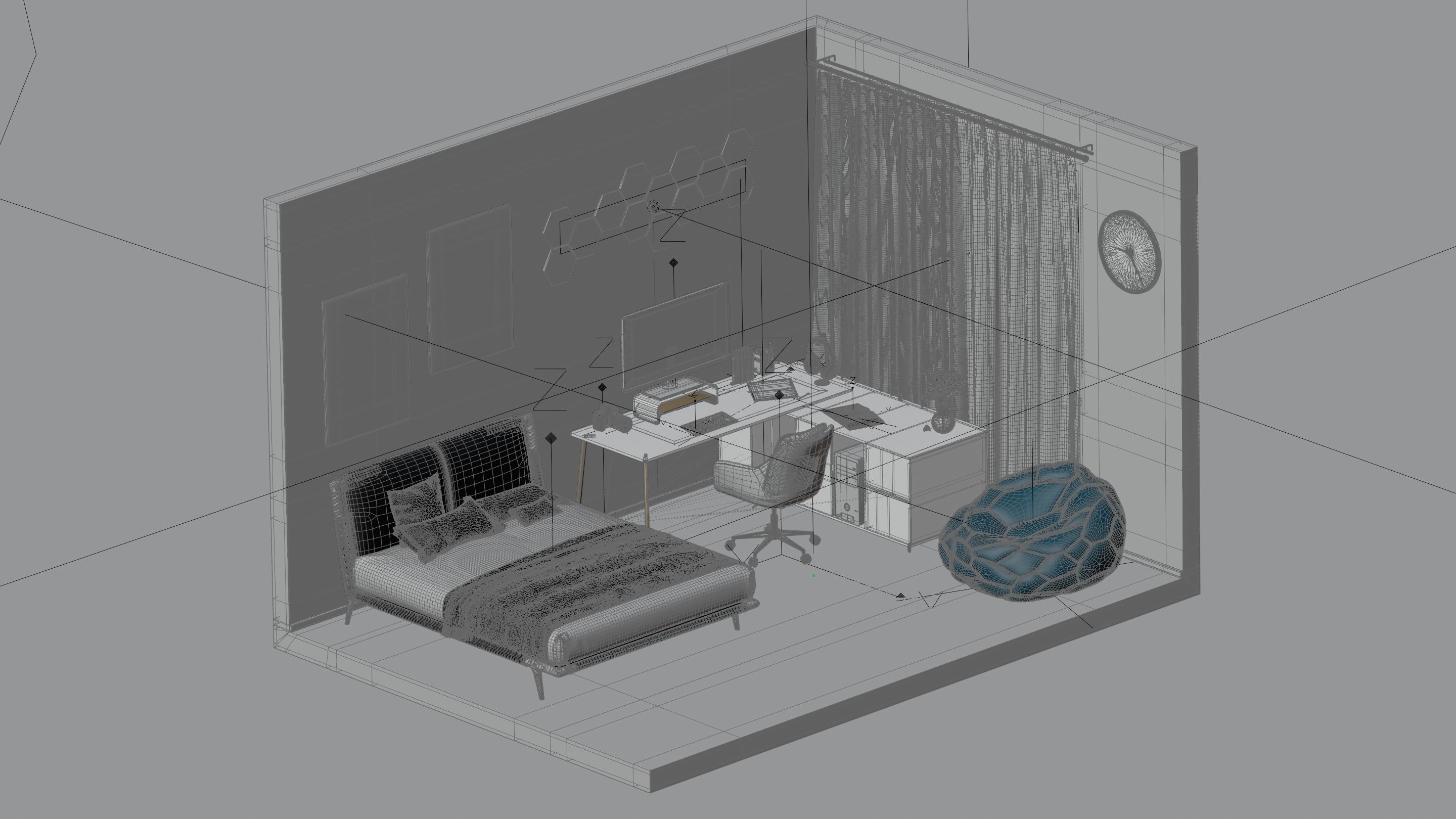 Bedroom interior 3D model_6