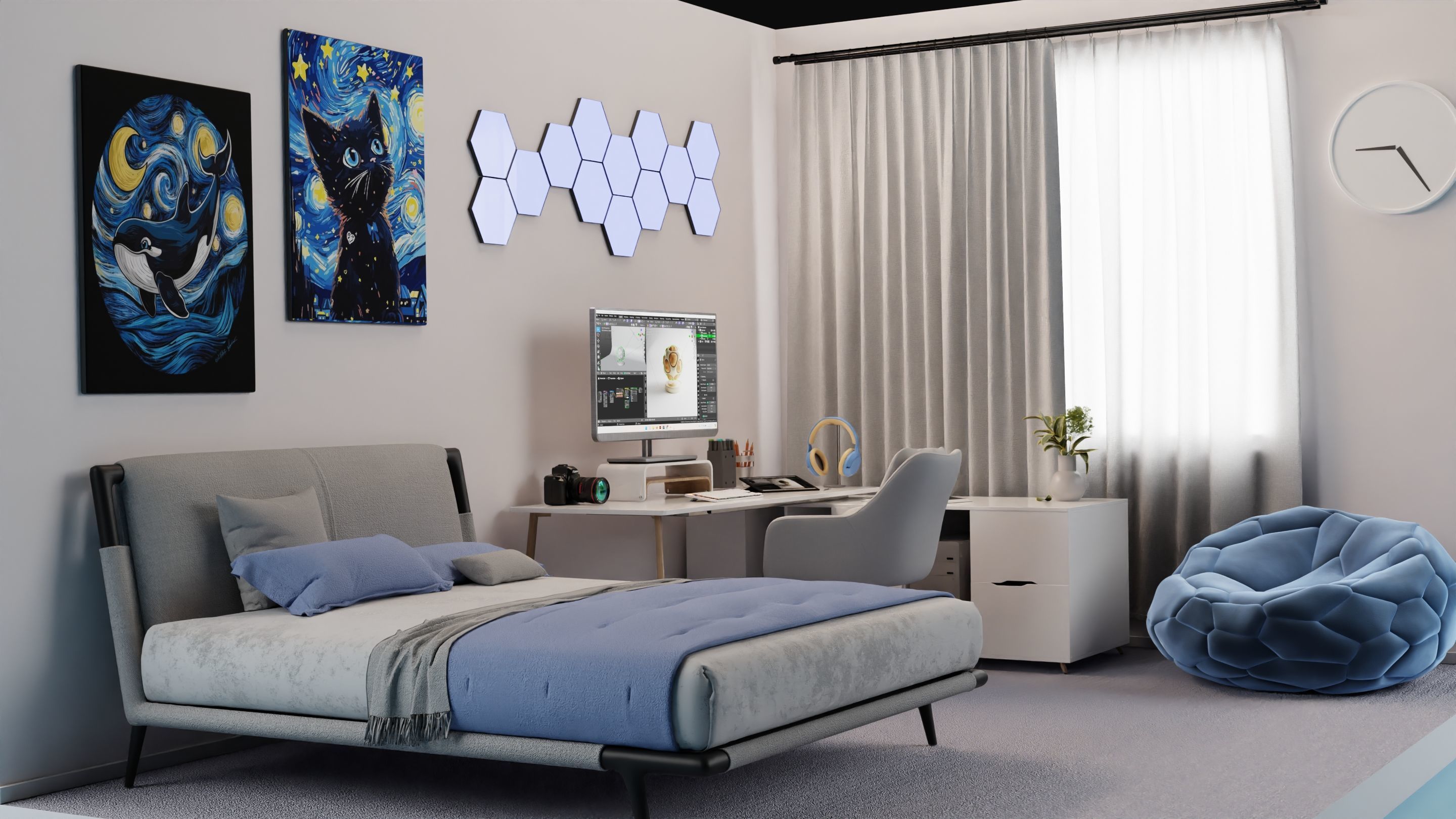 Bedroom interior 3D model_2