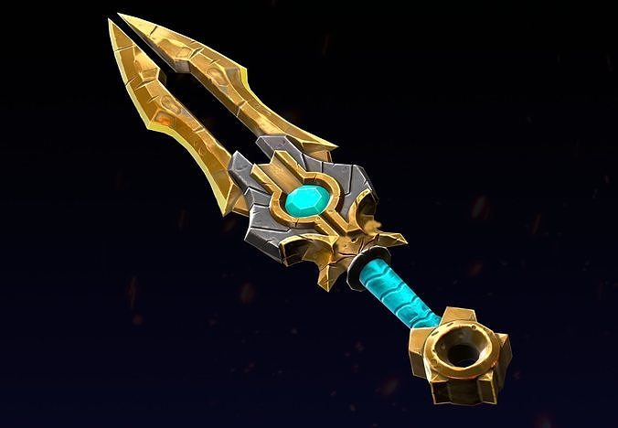 Stylized fantasy dagger Low-poly 3D model