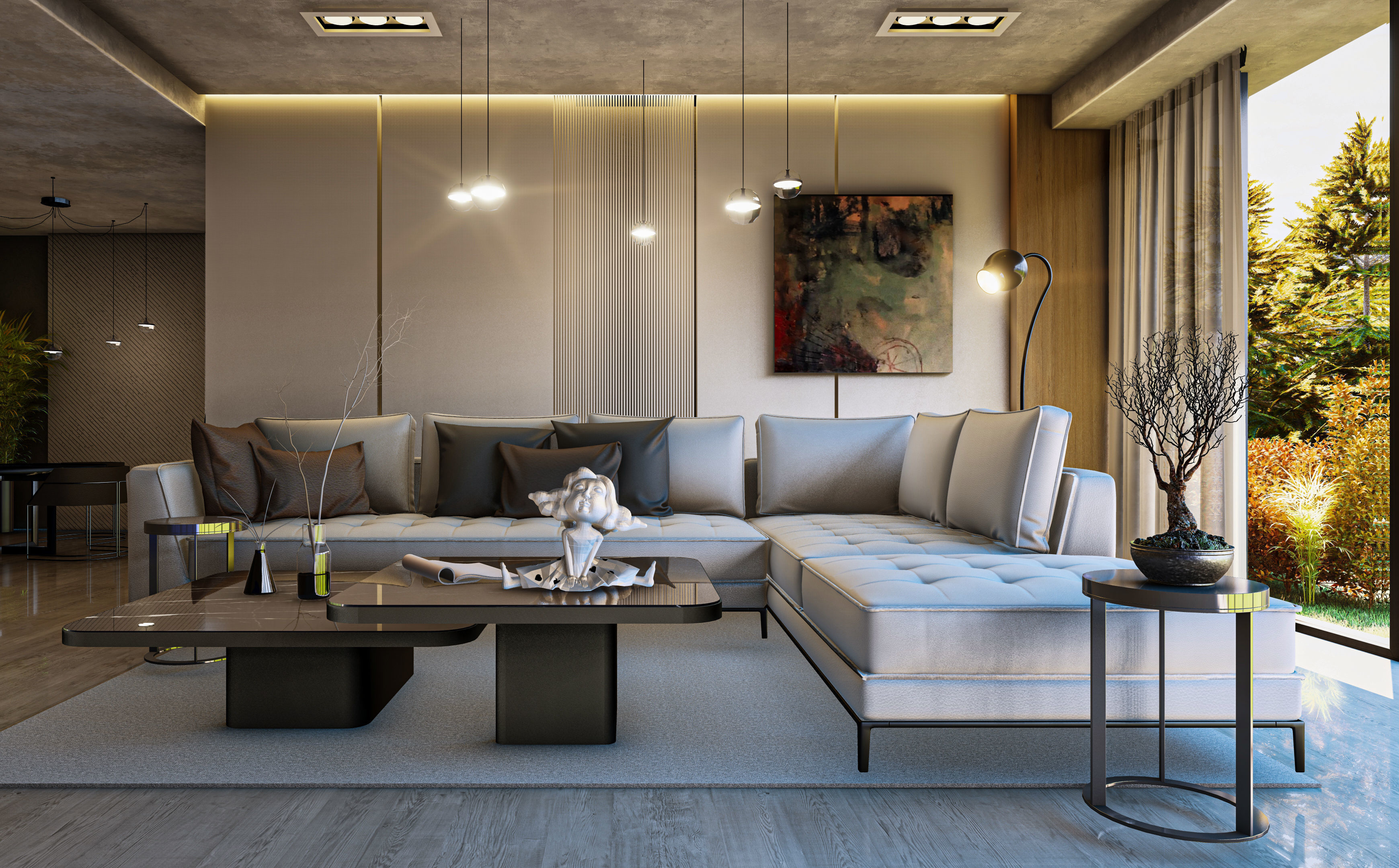 Modern Living Room Interior Scene Render Ready Lumionscene Low-poly 3D model_2