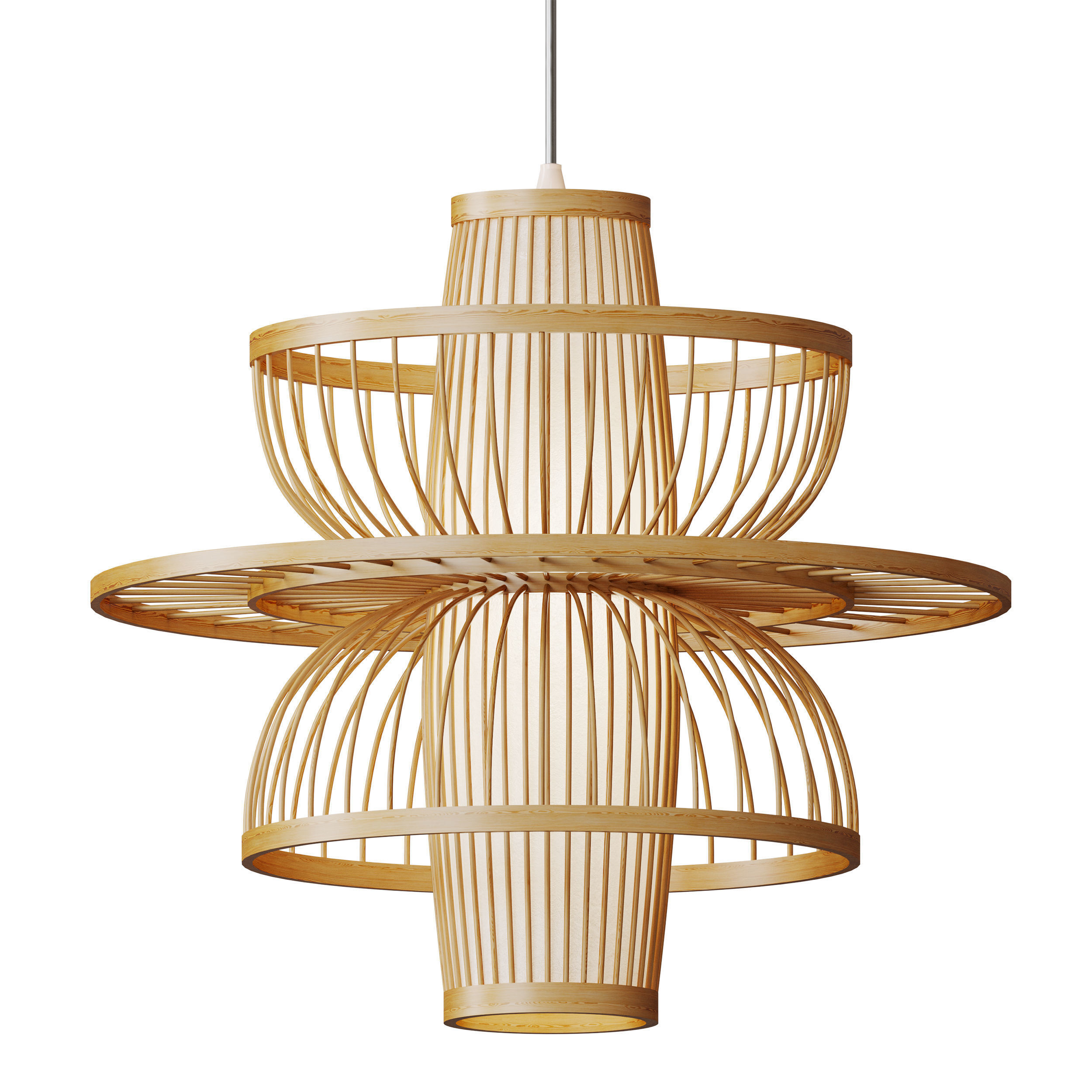 Rattan Pendant Light 3D model_1