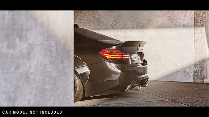 Underground Parking Low-poly 3D model 4