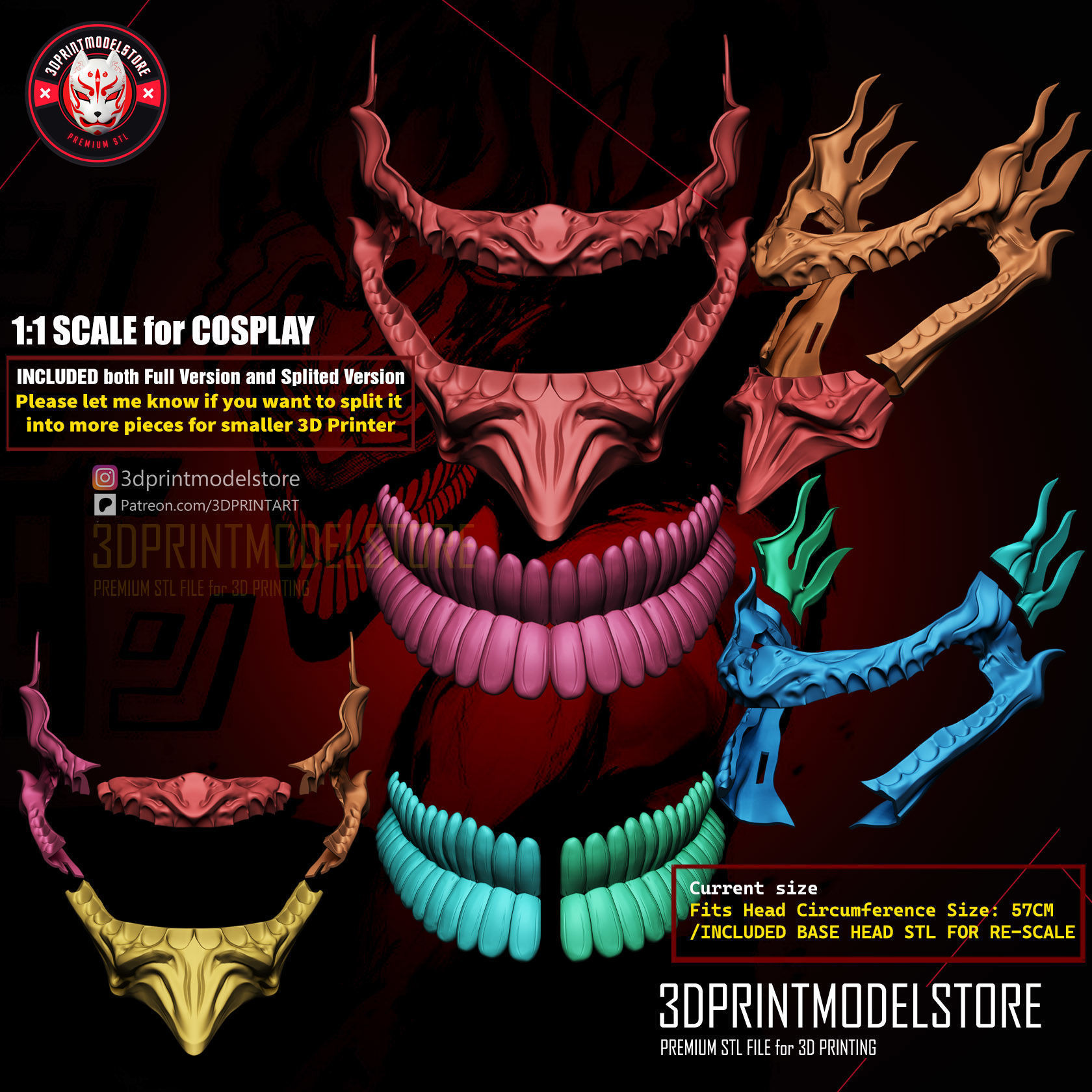 Best Cosplay Mask - Dandadan Okarun Mask - Anime 3D print model_9