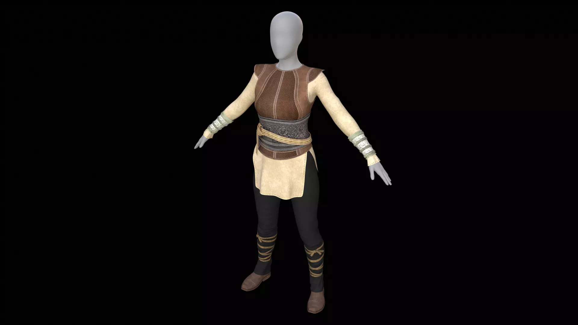 Clothing for woman Low-poly 3D model_0