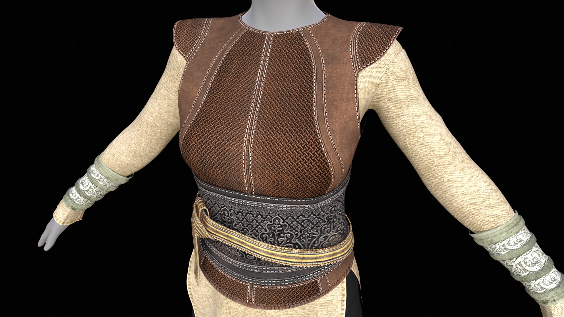 Clothing for woman Low-poly 3D model_2