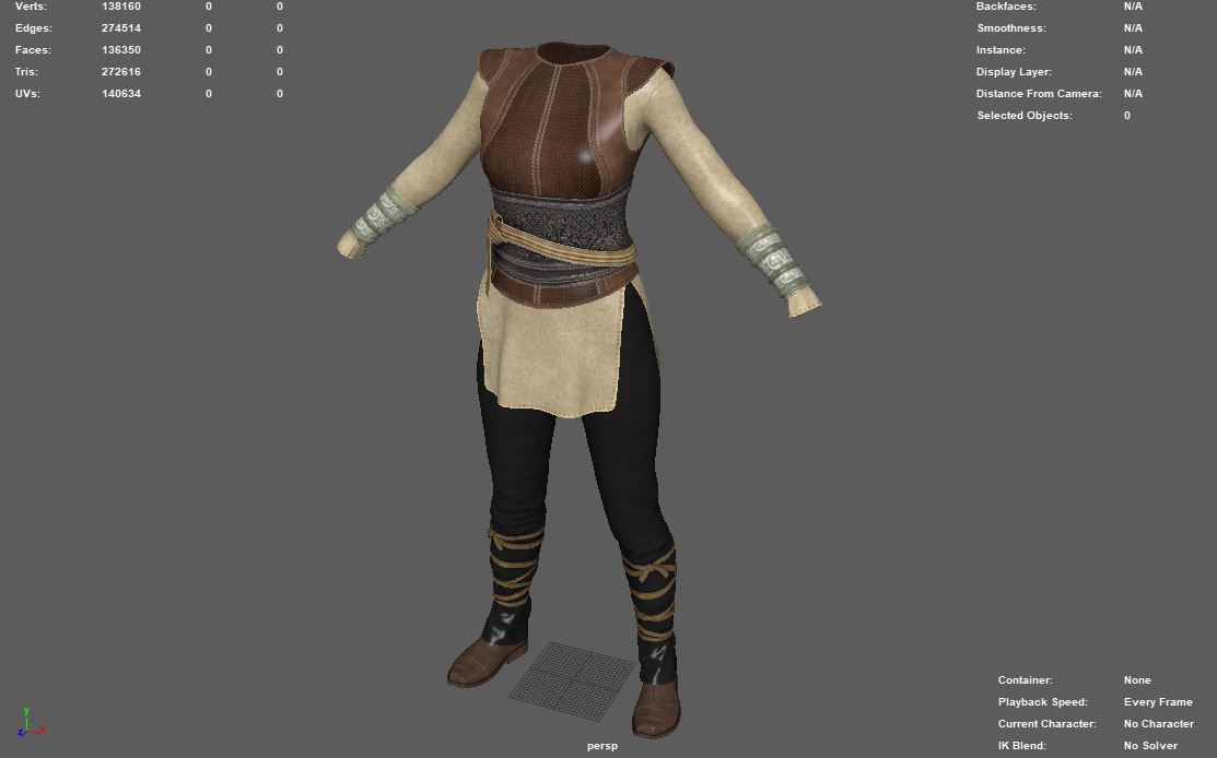 Clothing for woman Low-poly 3D model_6