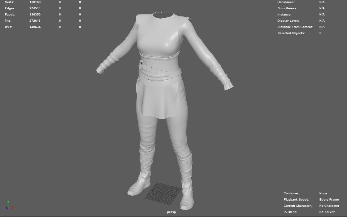 Clothing for woman Low-poly 3D model_7