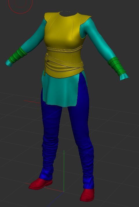 Clothing for woman Low-poly 3D model_5