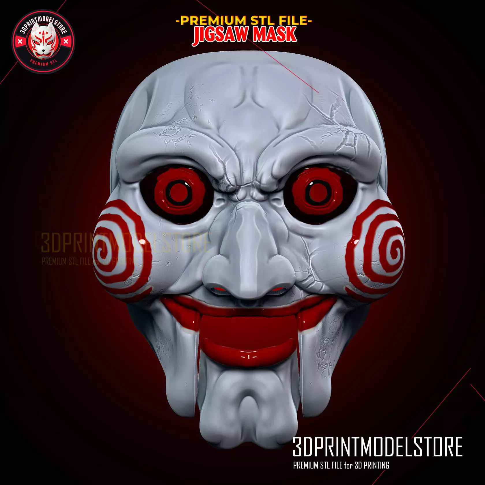 Jigsaw Mask - Horror Movie Cosplay - Movable Jaw 3D print model_0