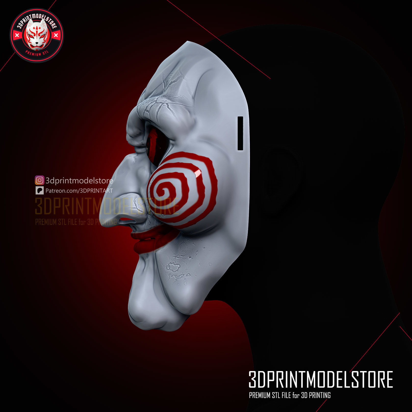 Jigsaw Mask - Horror Movie Cosplay - Movable Jaw 3D print model_5