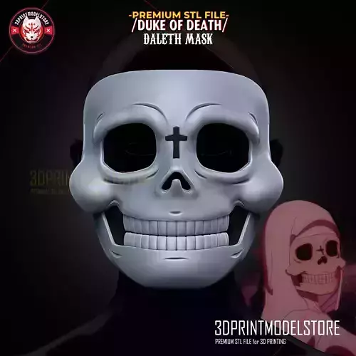 Duke of Death - Daleth Skull Mask - Anime Cosplay - Movable Jaw 3D print model