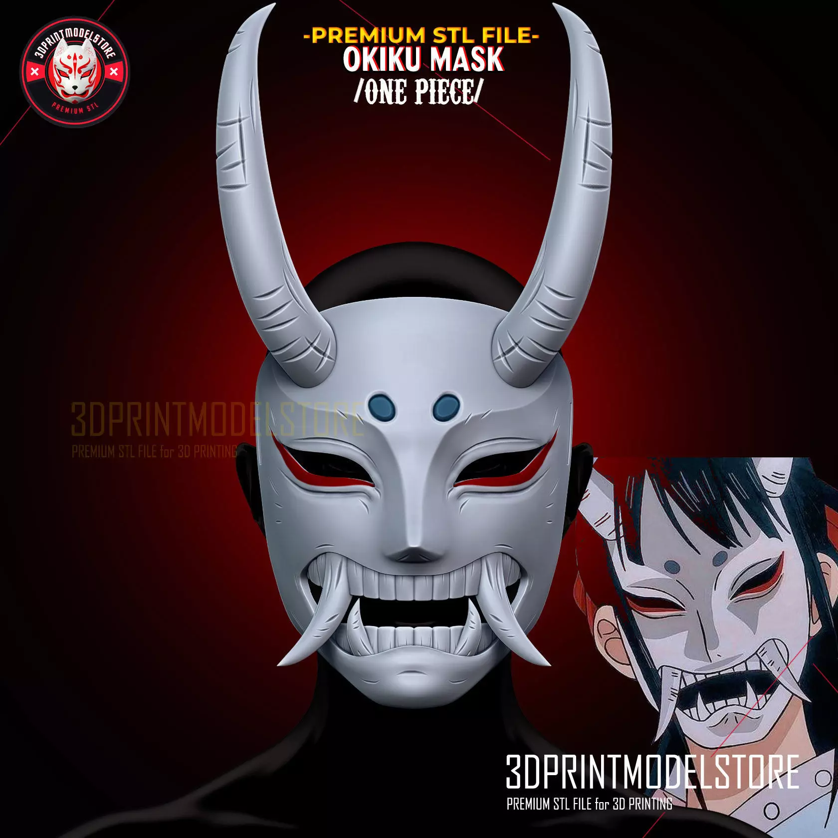Okiku Mask - One Piece Cosplay - Anime 3D print model
