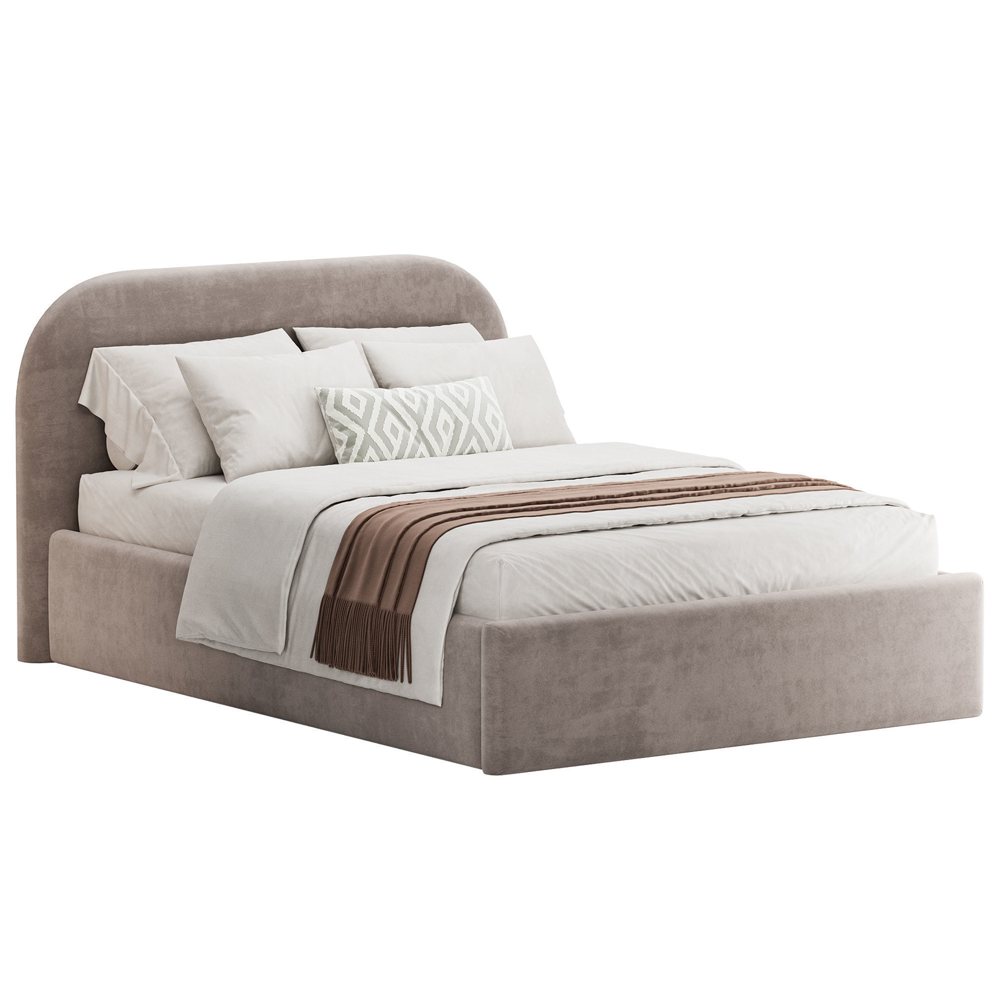 Bed Keviya 140 Soft Latte 3D model_1