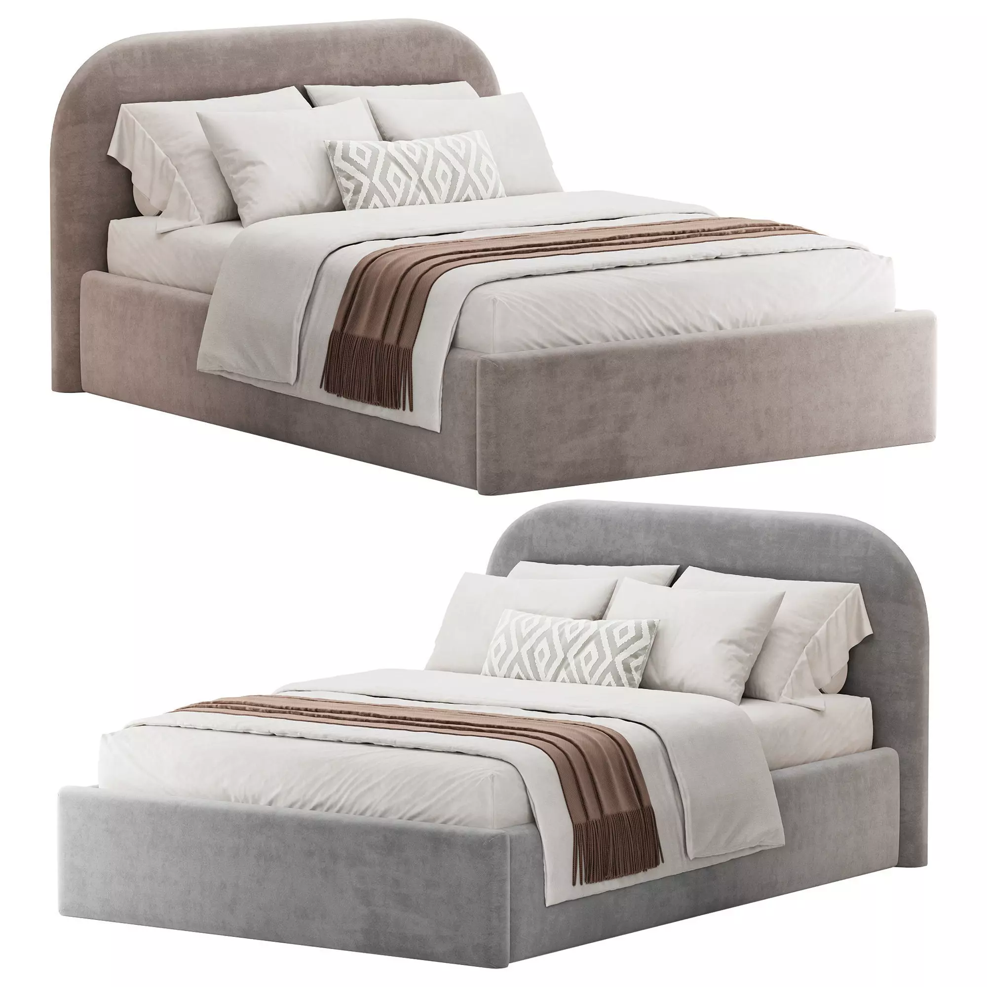 Bed Keviya 140 Soft Latte 3D model_0