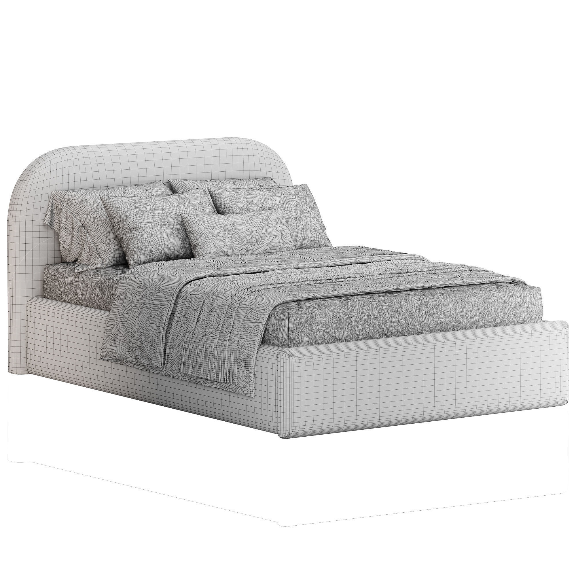 Bed Keviya 140 Soft Latte 3D model_3