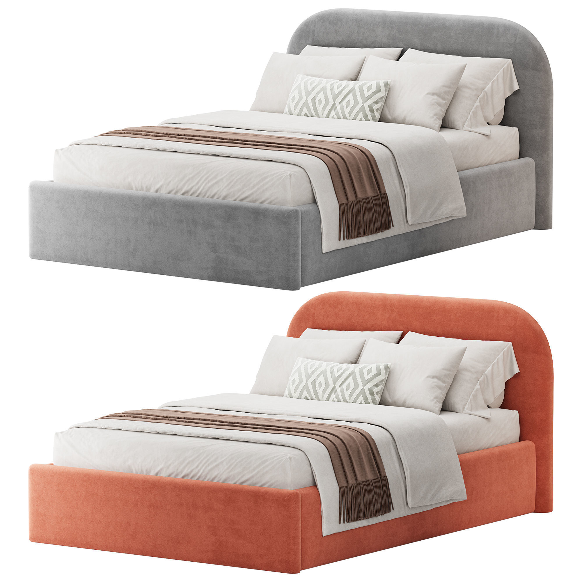 Bed Keviya 140 Soft Latte 3D model_2