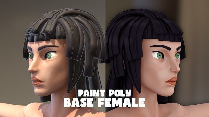 Paint Poly - Base Female Character - GameReady Low-poly 3D model