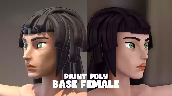 Paint Poly - Base Female Character - GameReady Low-poly 3D model