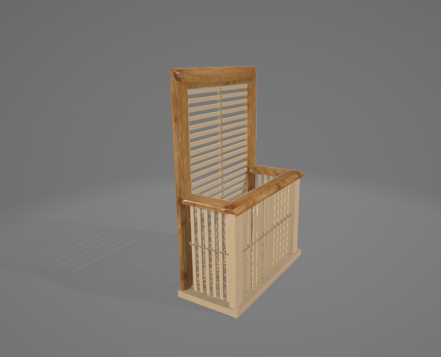 Wooden Home decorative 3d model 3D model_7