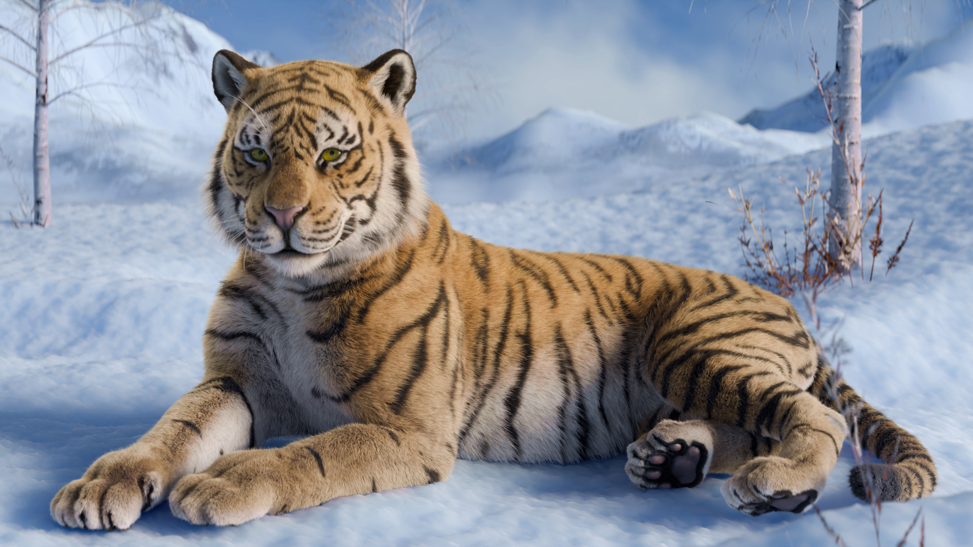 Tiger Rigged Animated 3D model_3