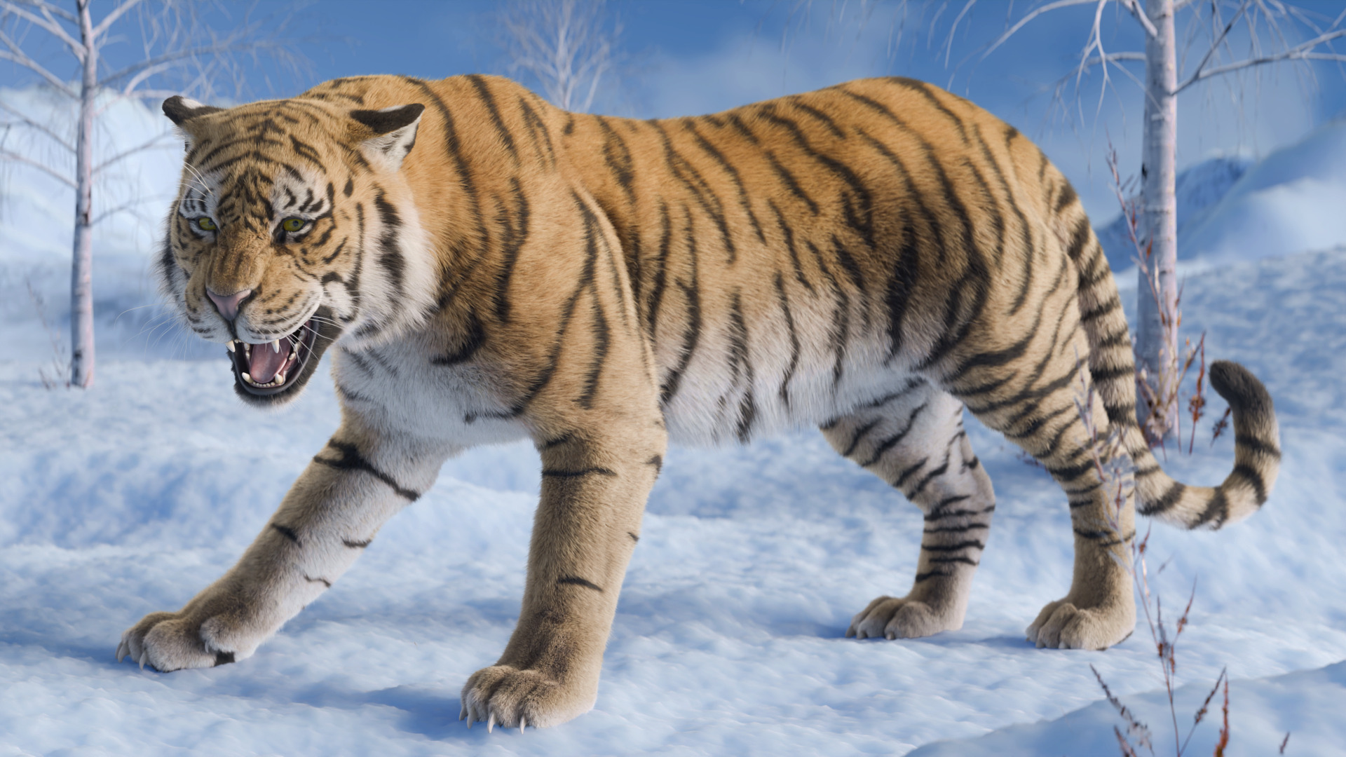 Tiger Rigged Animated 3D model_6