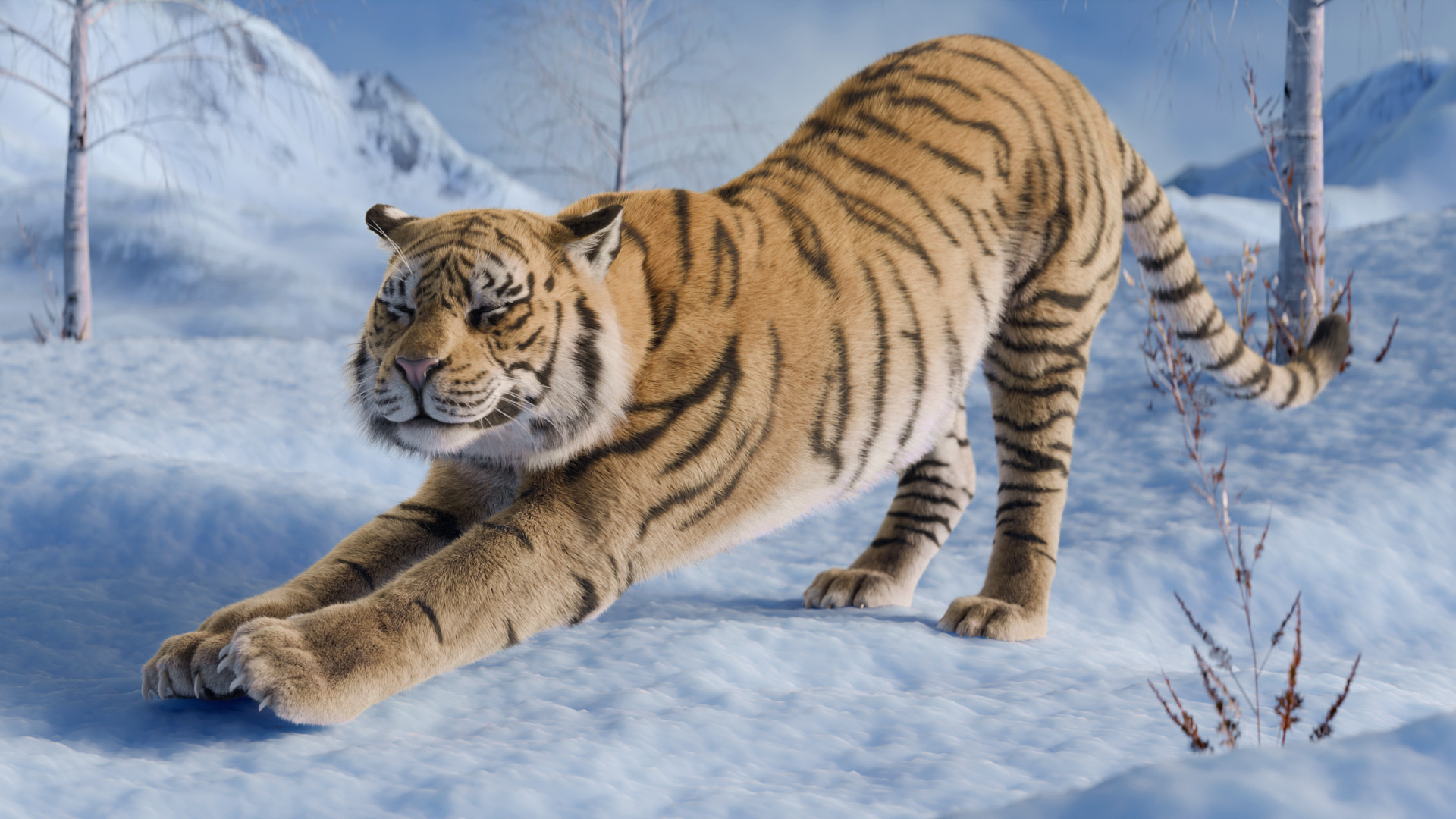 Tiger Rigged Animated 3D model_5