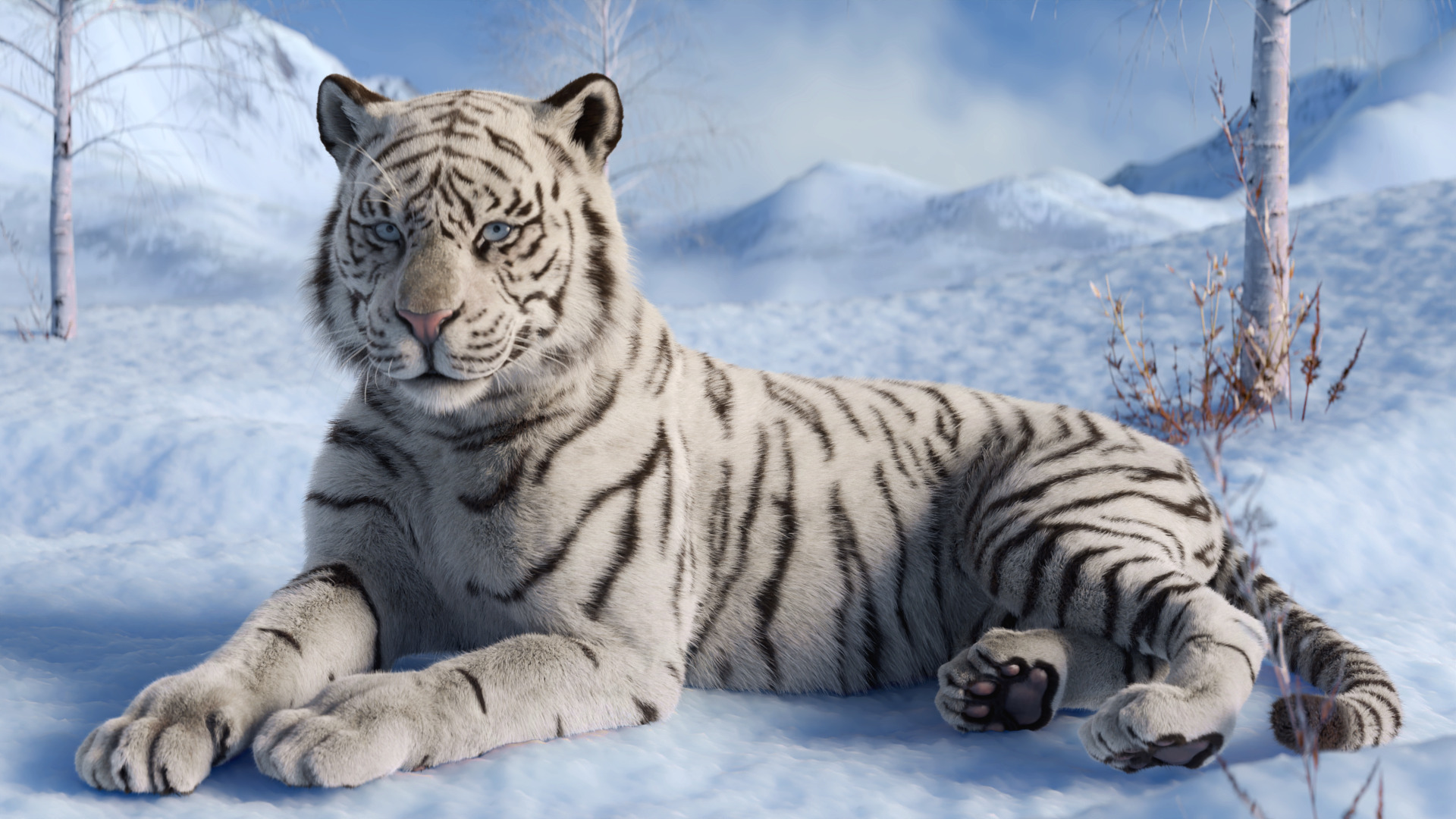 Tiger Rigged Animated 3D model_8