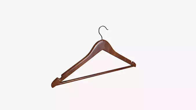 Wooden Hanger Low-poly 3D model