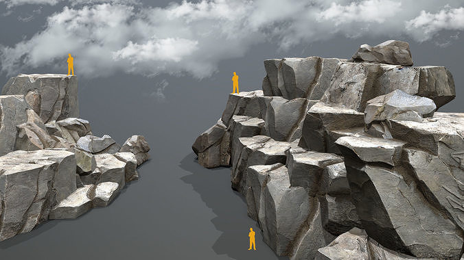 cliff rocks Low-poly 3D model