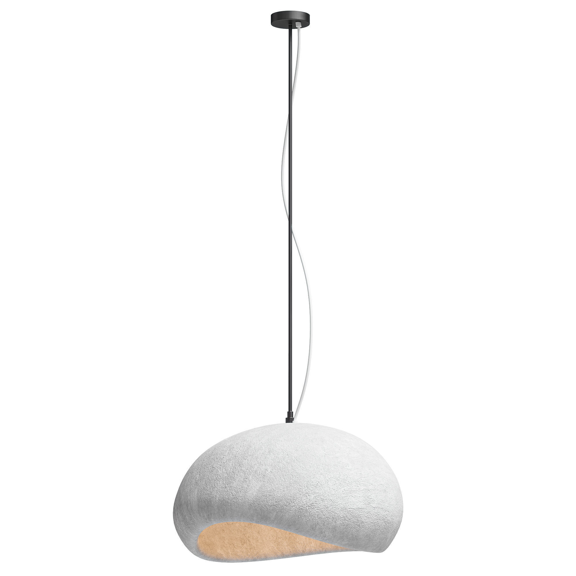 Japanese Wabi Sabi Pendant Lamp 3 shapes 3D model_3