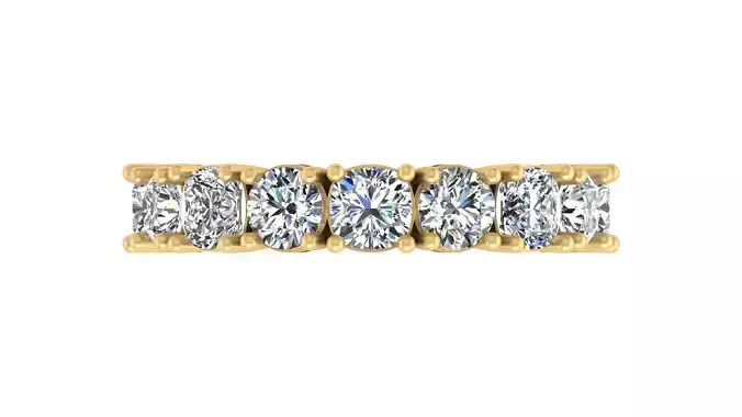 Cushion-Cut and Round Diamond Eternity Band