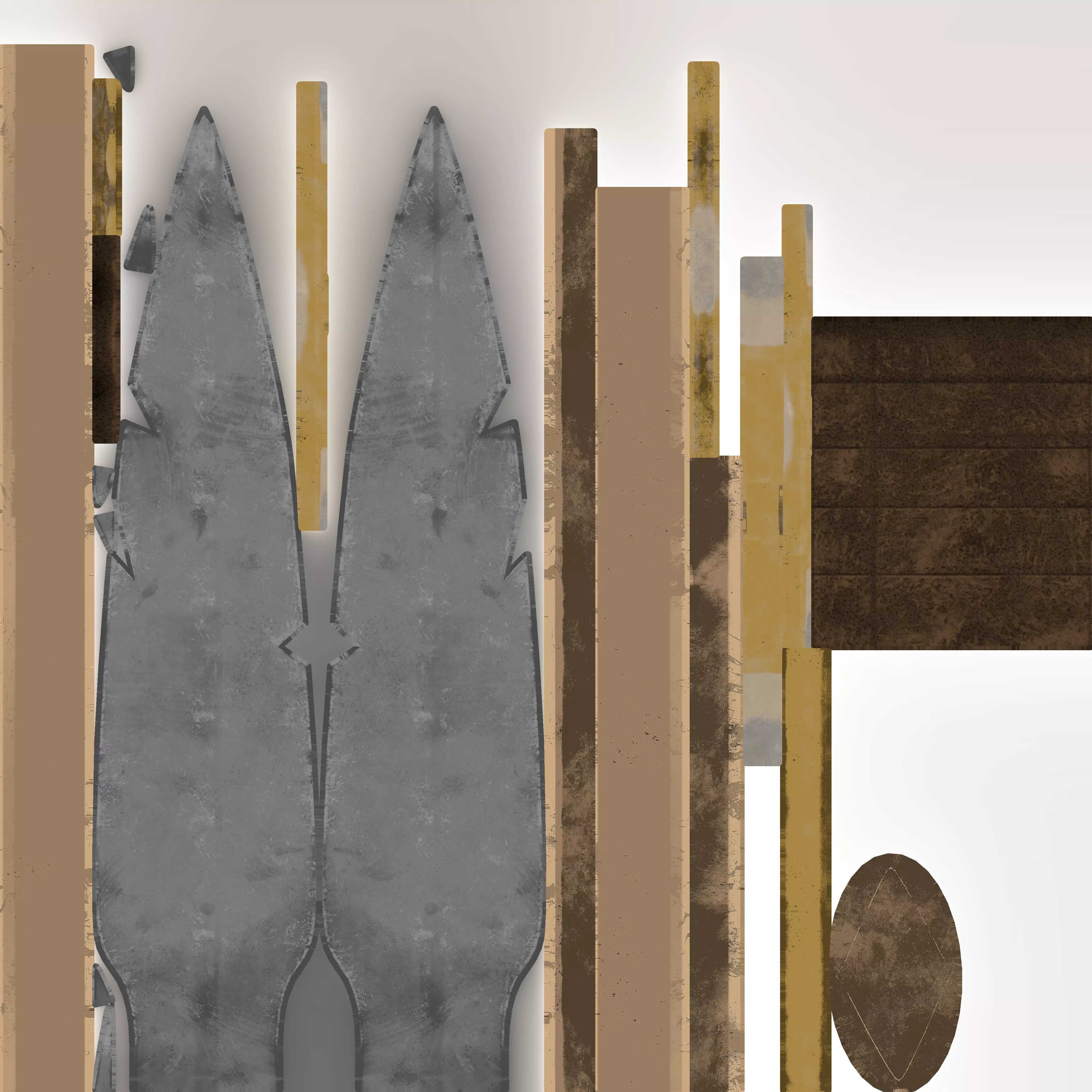 Stylized obsolete knife Low-poly 3D model