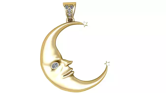 MOOON PENDANT 3D PRINTABLE MODEL 