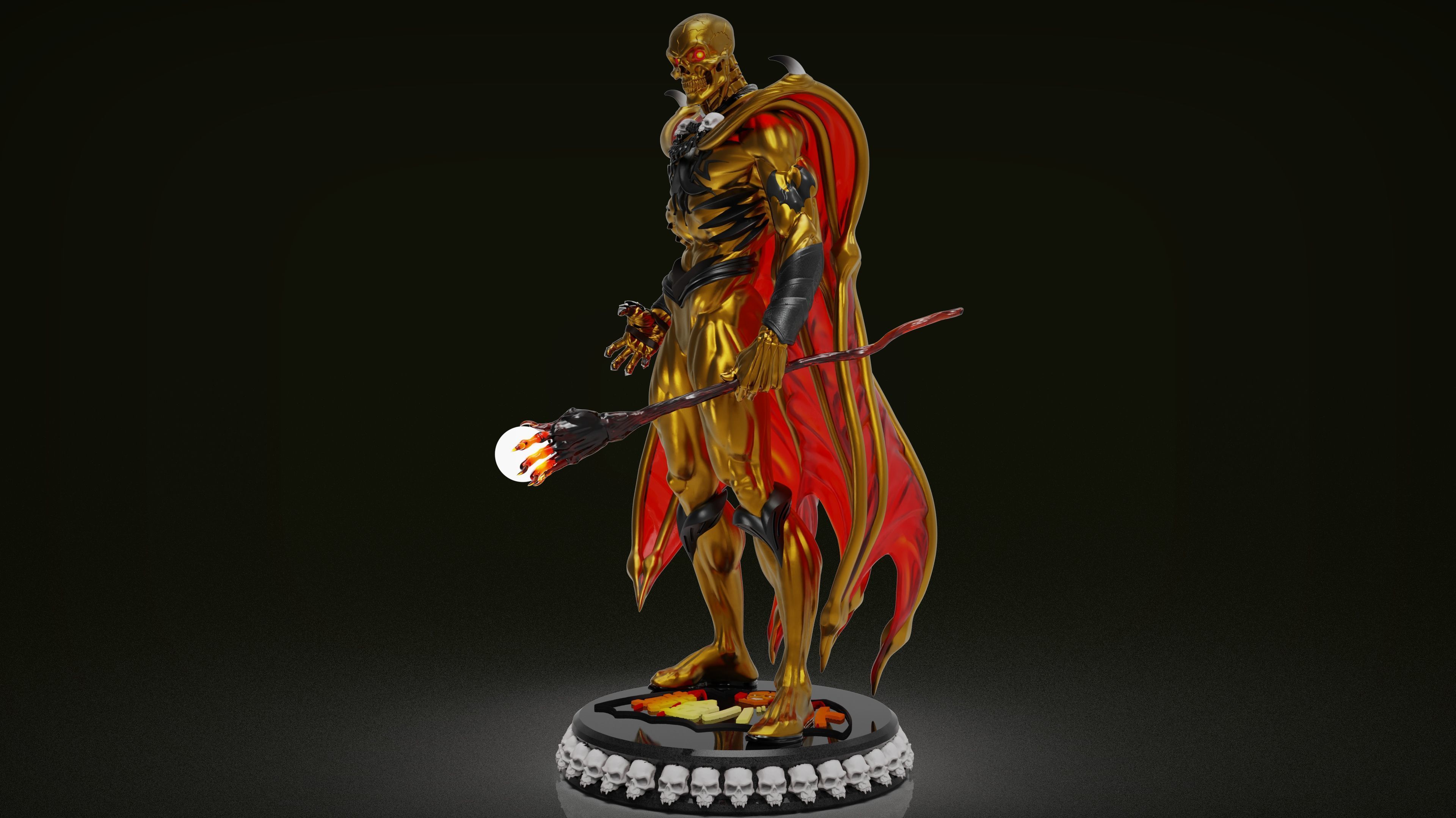 Golden Bat 3D print model_3