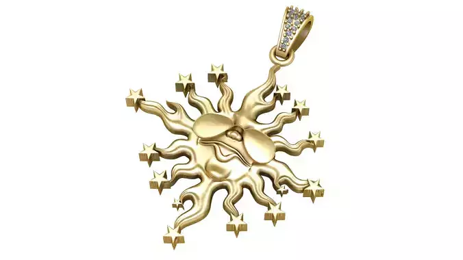 FANCY SUN PENDANT 3D PRITABLE MODEL 