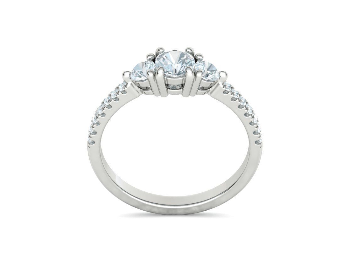 3 Stone 2 Promise Rings Collection Engagement 3dmodels _39