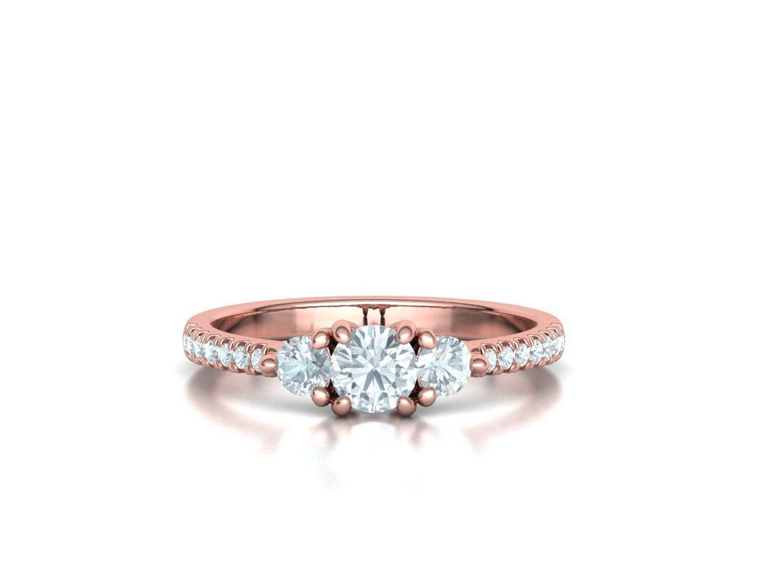 3 Stone 2 Promise Rings Collection Engagement 3dmodels _43