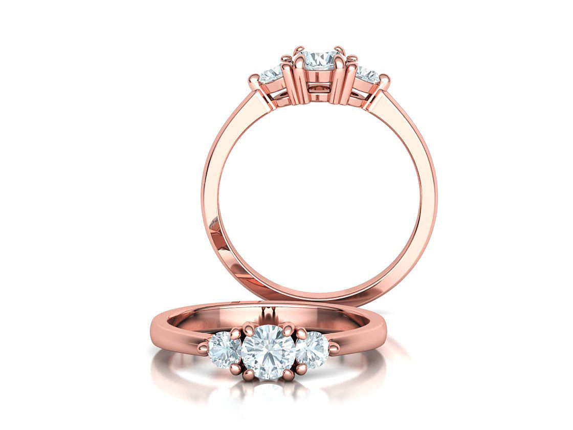 3 Stone 2 Promise Rings Collection Engagement 3dmodels _9