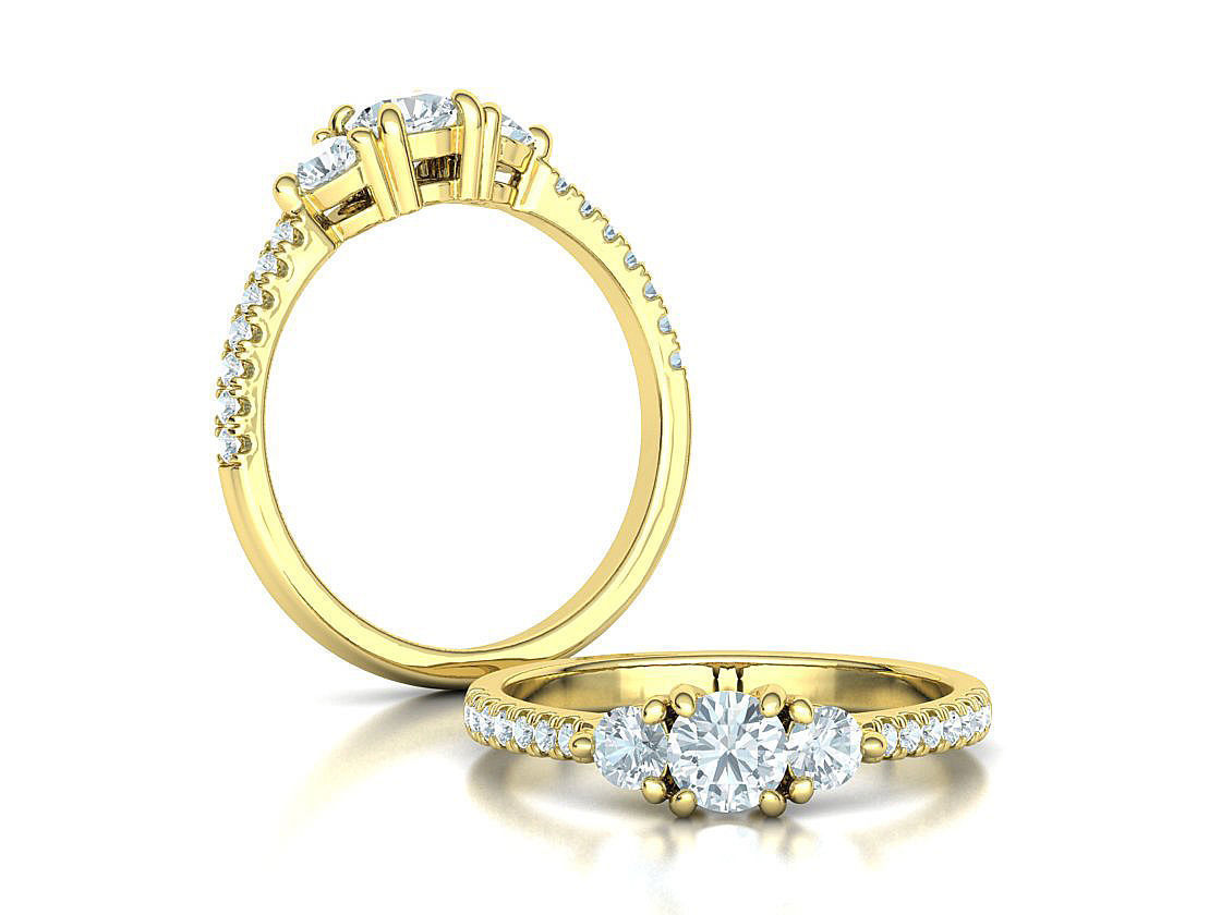 3 Stone 2 Promise Rings Collection Engagement 3dmodels _29
