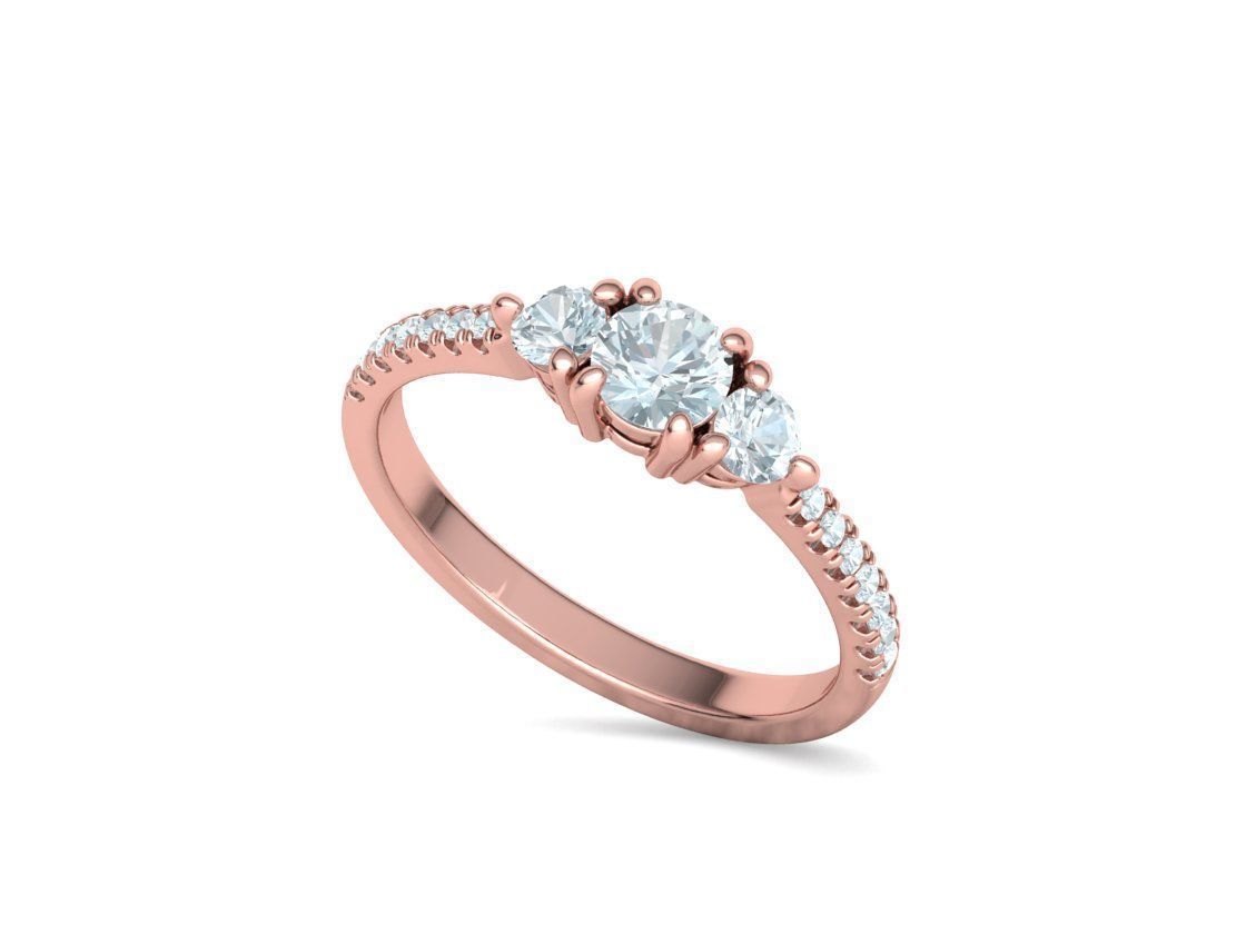 3 Stone 2 Promise Rings Collection Engagement 3dmodels _40