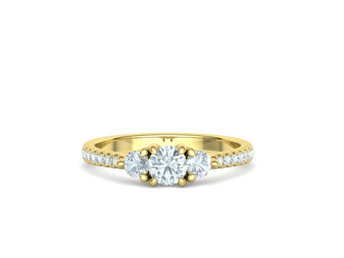 3 Stone 2 Promise Rings Collection Engagement 3dmodels _32