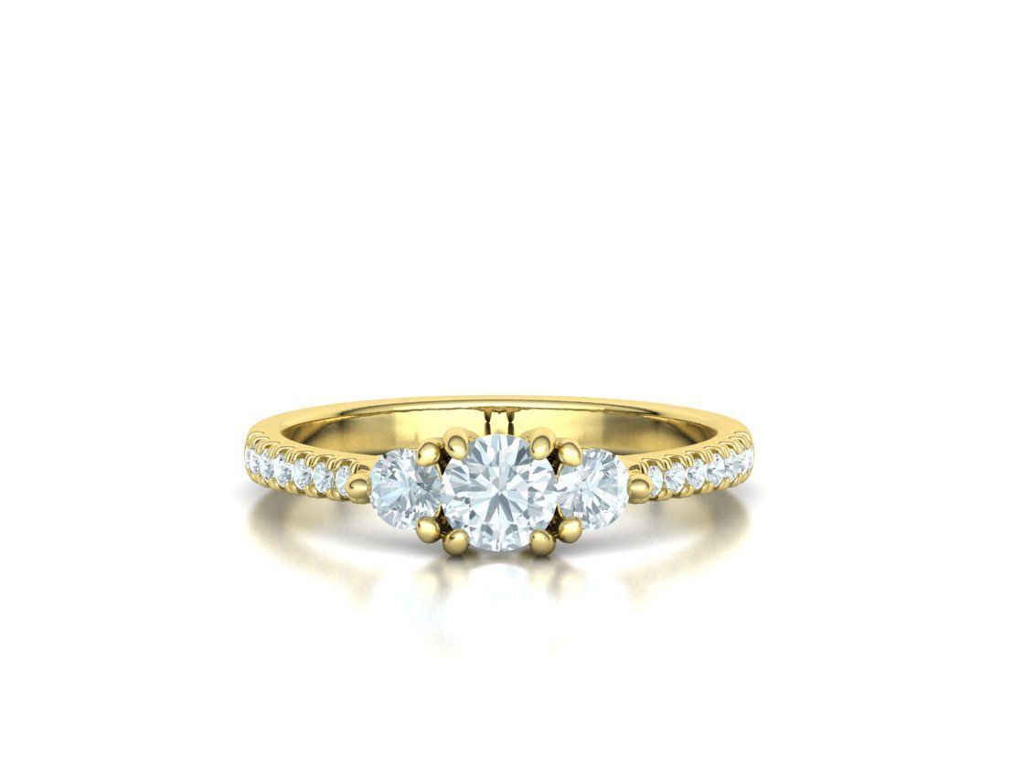 3 Stone 2 Promise Rings Collection Engagement 3dmodels _44
