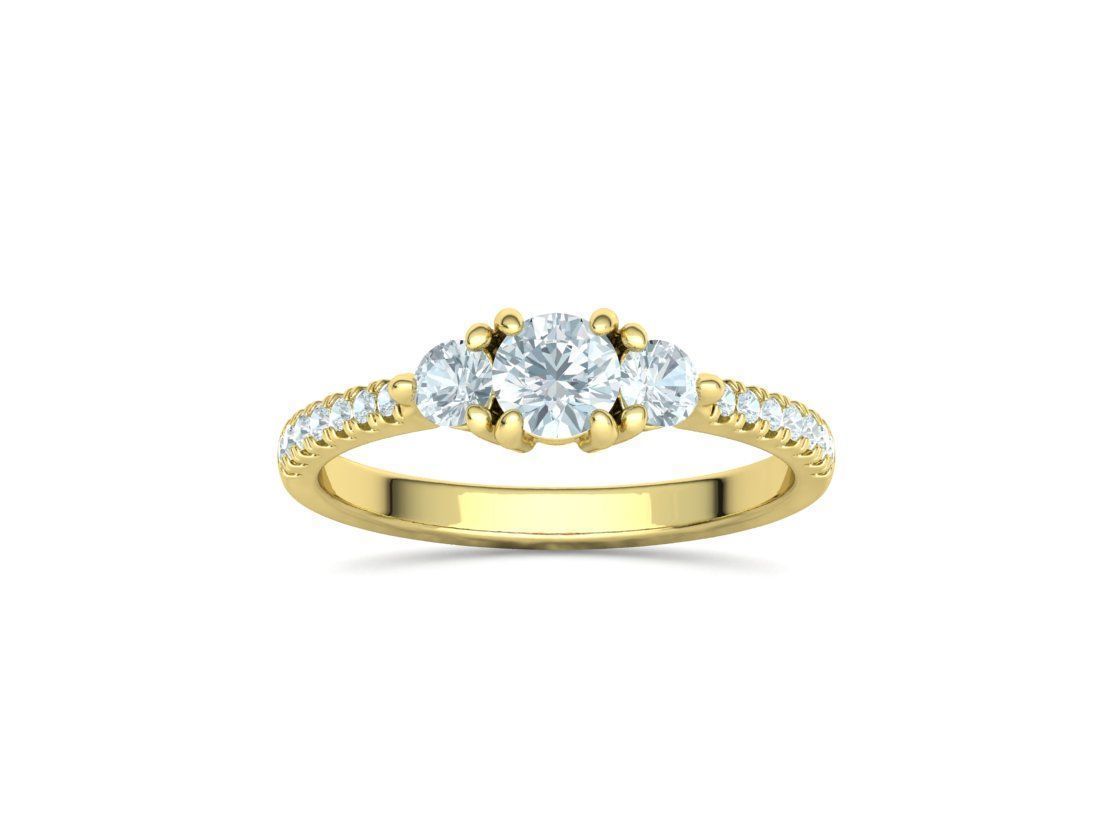 3 Stone 2 Promise Rings Collection Engagement 3dmodels _35
