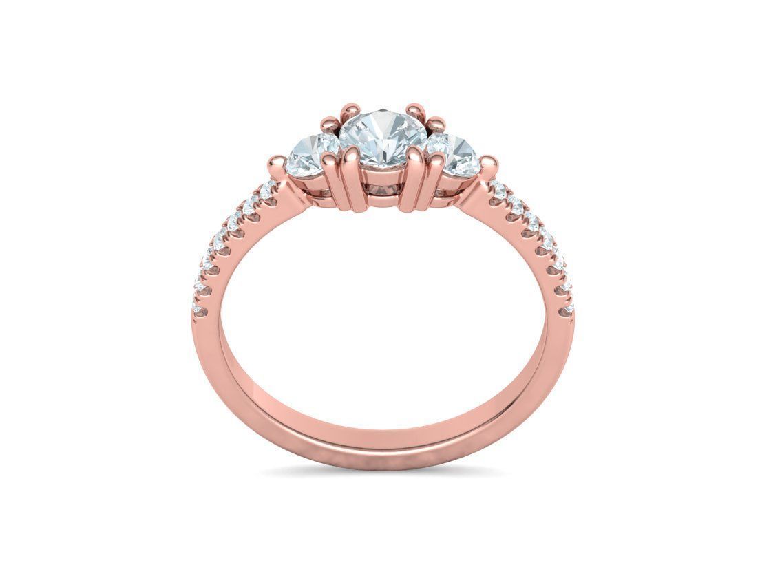3 Stone 2 Promise Rings Collection Engagement 3dmodels _37