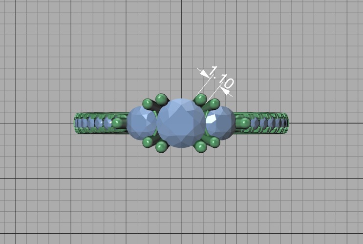 3 Stone 2 Promise Rings Collection Engagement 3dmodels _27