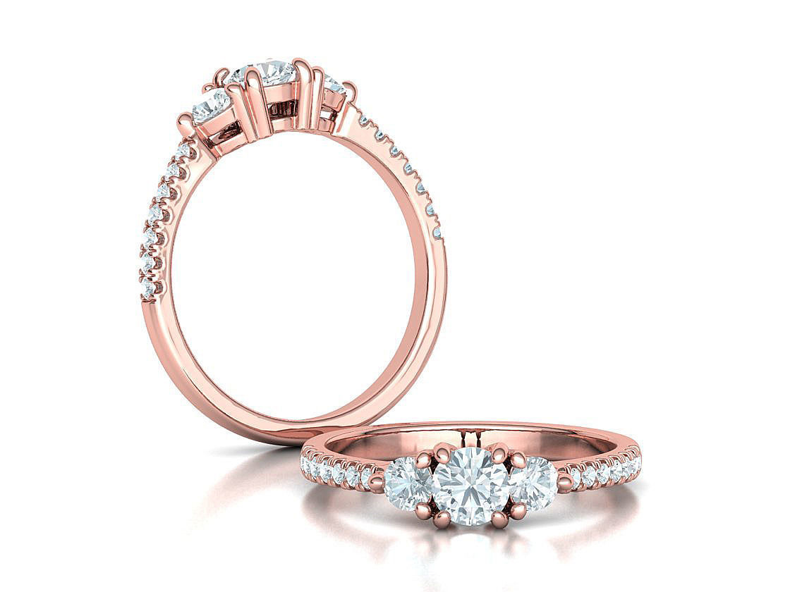3 Stone 2 Promise Rings Collection Engagement 3dmodels _28