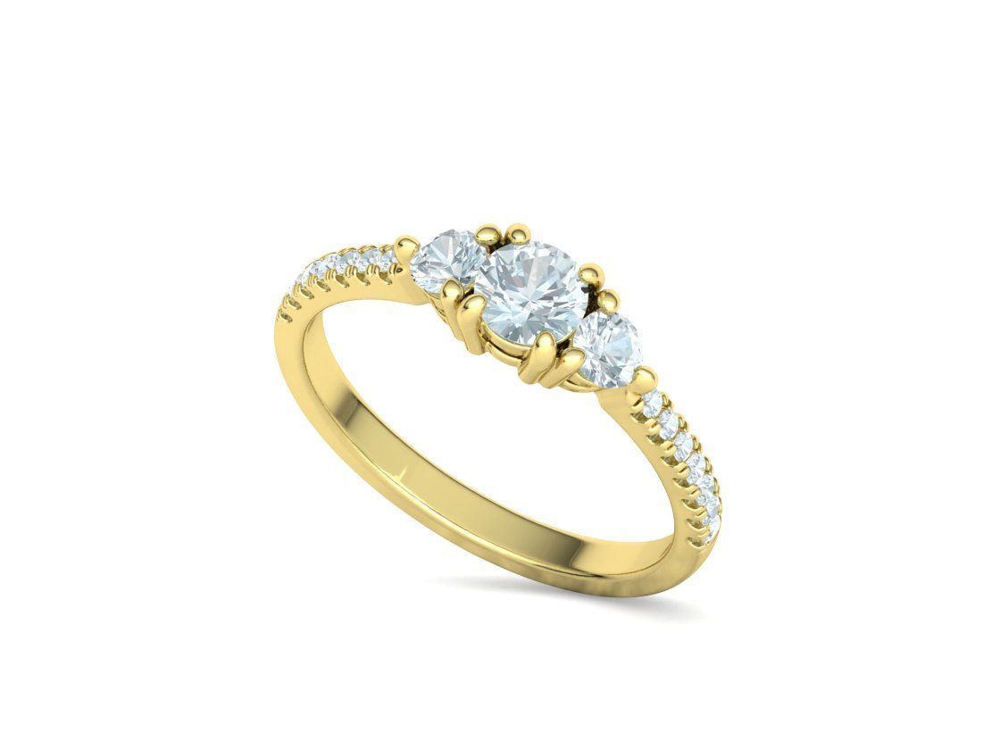 3 Stone 2 Promise Rings Collection Engagement 3dmodels _41