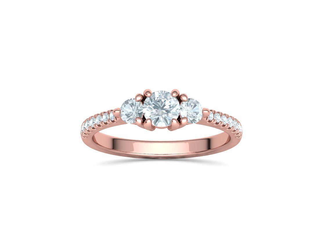 3 Stone 2 Promise Rings Collection Engagement 3dmodels _34